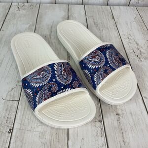 Crocs Vera Bradley Colab Women’s 9 Sloane Slides  Blue Marine Paisley